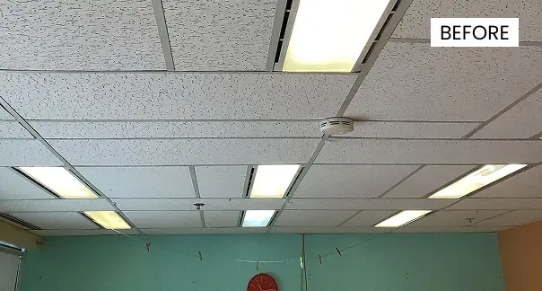 Before: The Giles School with original breaker-controlled lighting